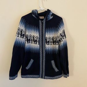 Alpaca fina // fair isle zip up sweater